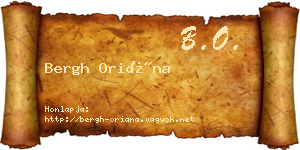 Bergh Oriána névjegykártya